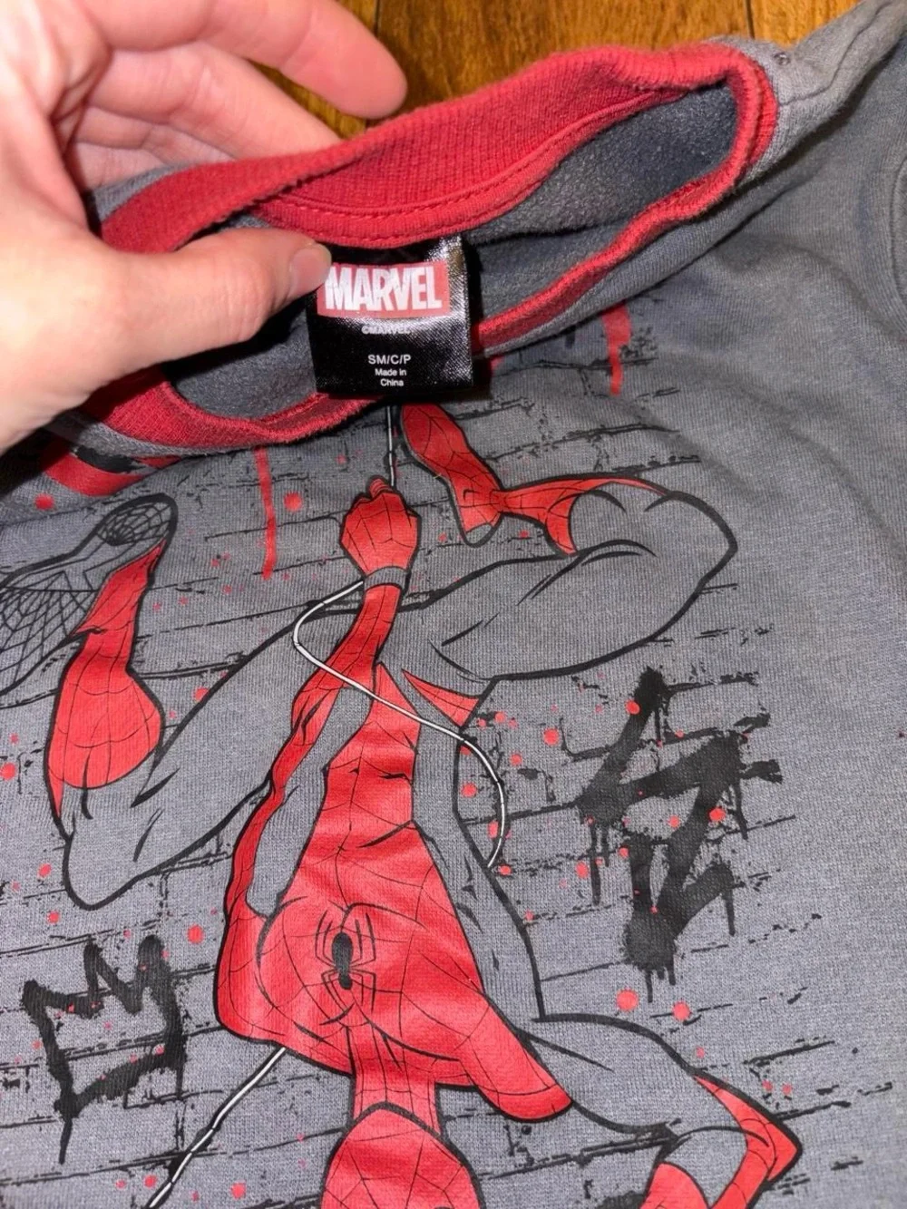 Marvel Spider-Man gray sweatshirt